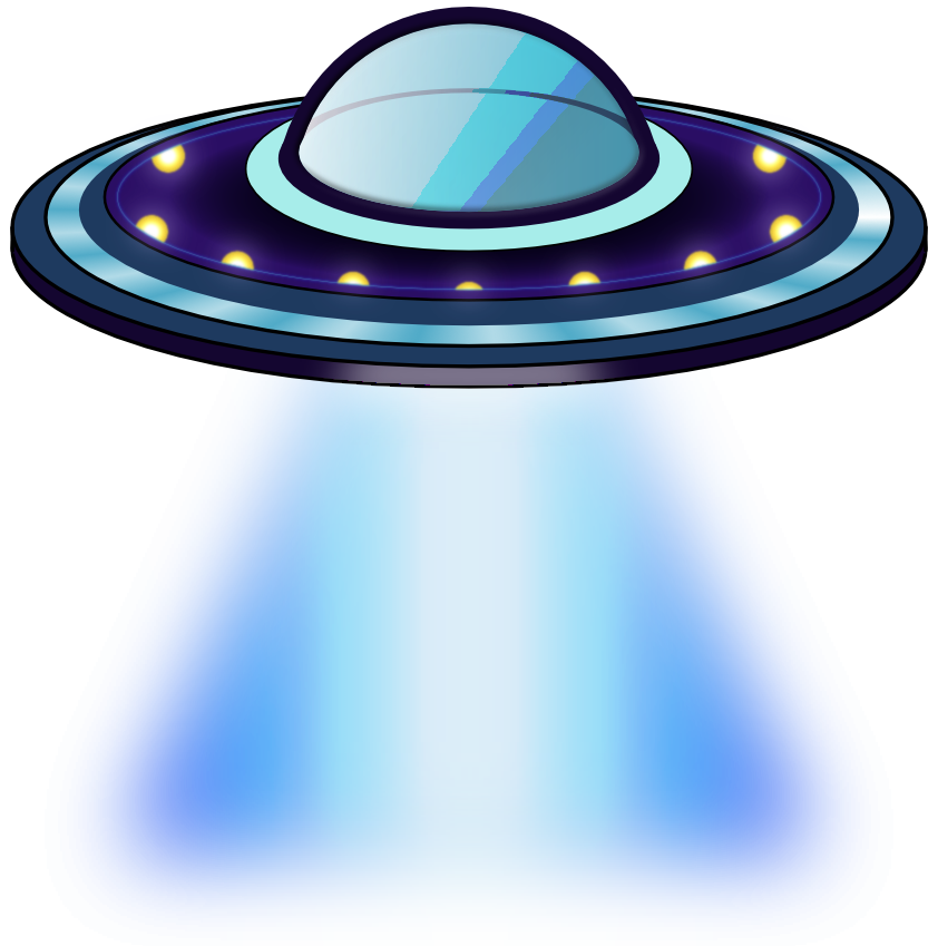 ExCos3D logo symbol. An UFO with a lightbeam